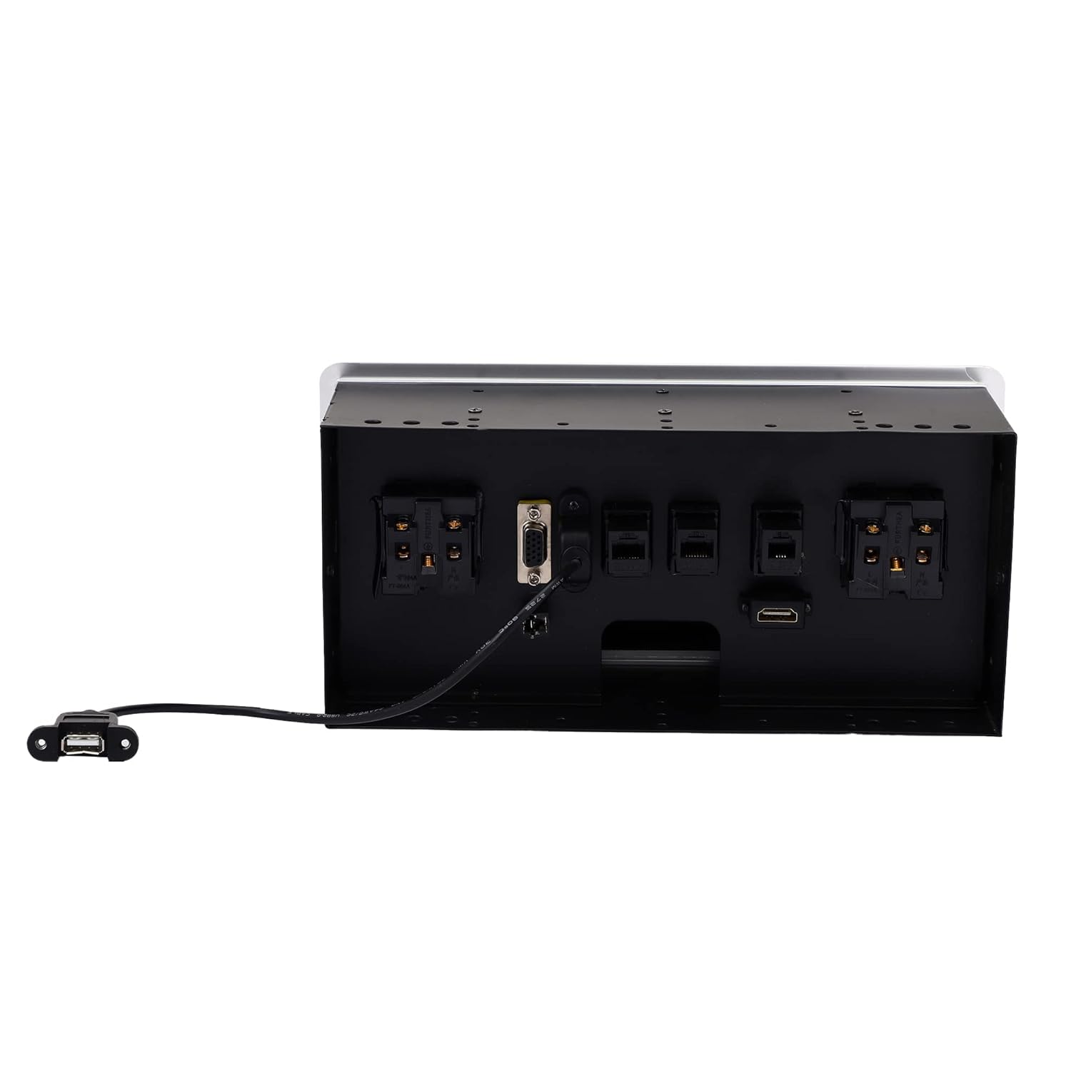 BOXNUBE Flip Top Cable Cubby Box with HDMI, Audio, LAN, USB & Power Ports (Silver) BOXNUBE Flip Top Cable Cubby Box with HDMI, Audio, LAN, USB & Power Ports (Silver)